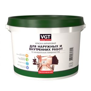 ВГТ Краска ВД-АК-1180 для нар./внутр. работ моющаяся белоснежная 45кг ― Оптовая продажа строительных материалов ТД "Одис"