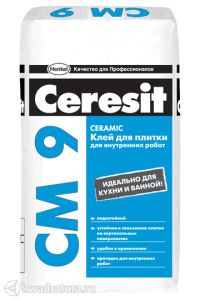 CERESIT CM9 Клей для тонкослойного крепления плитки для внутр-х работ 25кг ― Оптовая продажа строительных материалов ТД "Одис"