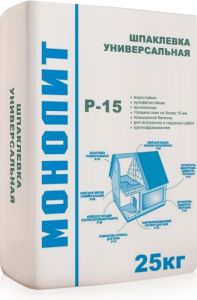 МОНОЛИТ Р-15 Шпаклевка универсальная серая 25кг ― Оптовая продажа строительных материалов ТД "Одис"