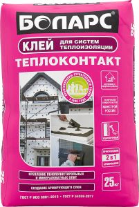 БОЛАРС Клей для систем теплоизоляции ТЕПЛОКОНТАКТ 25кг ― Оптовая продажа строительных материалов ТД "Одис"