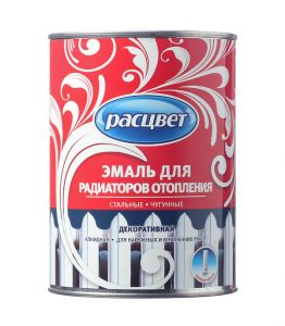 РАСЦВЕТ Эмаль для радиаторов алкидная для наружных и внутренних работ глянцевая белая 0,5кг ― Оптовая продажа строительных материалов ТД "Одис"