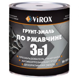 VIROX Грунт-эмаль по ржавчине 3 в1 чёрная 0,9кг ― Оптовая продажа строительных материалов ТД "Одис"