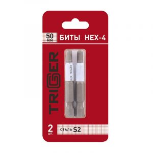 ТРИГГЕР 84978 Биты ПРОФИ HEX-4 50мм (блистер уп.2шт) (20/800) ― Оптовая продажа строительных материалов ТД "Одис"