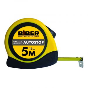 БИБЕР 40073 Рулетка AUTOSTOP обрезиненный корпус 5мх25мМ ― Оптовая продажа строительных материалов ТД "Одис"