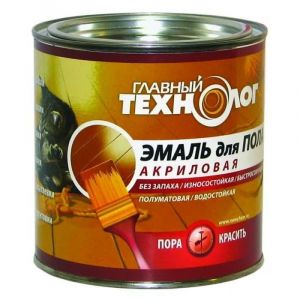 ГЛАВНЫЙ ТЕХНОЛОГ Эмаль для пола акриловая серая 0,8кг ― Оптовая продажа строительных материалов ТД "Одис"