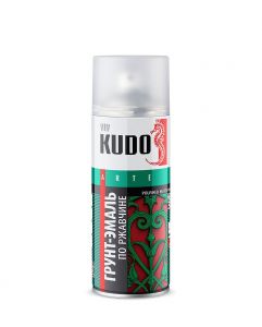KUDO Грунт-эмаль аэрозольная по ржавчине KU-313020, 520мл RAL 3020 красная ― Оптовая продажа строительных материалов ТД "Одис"